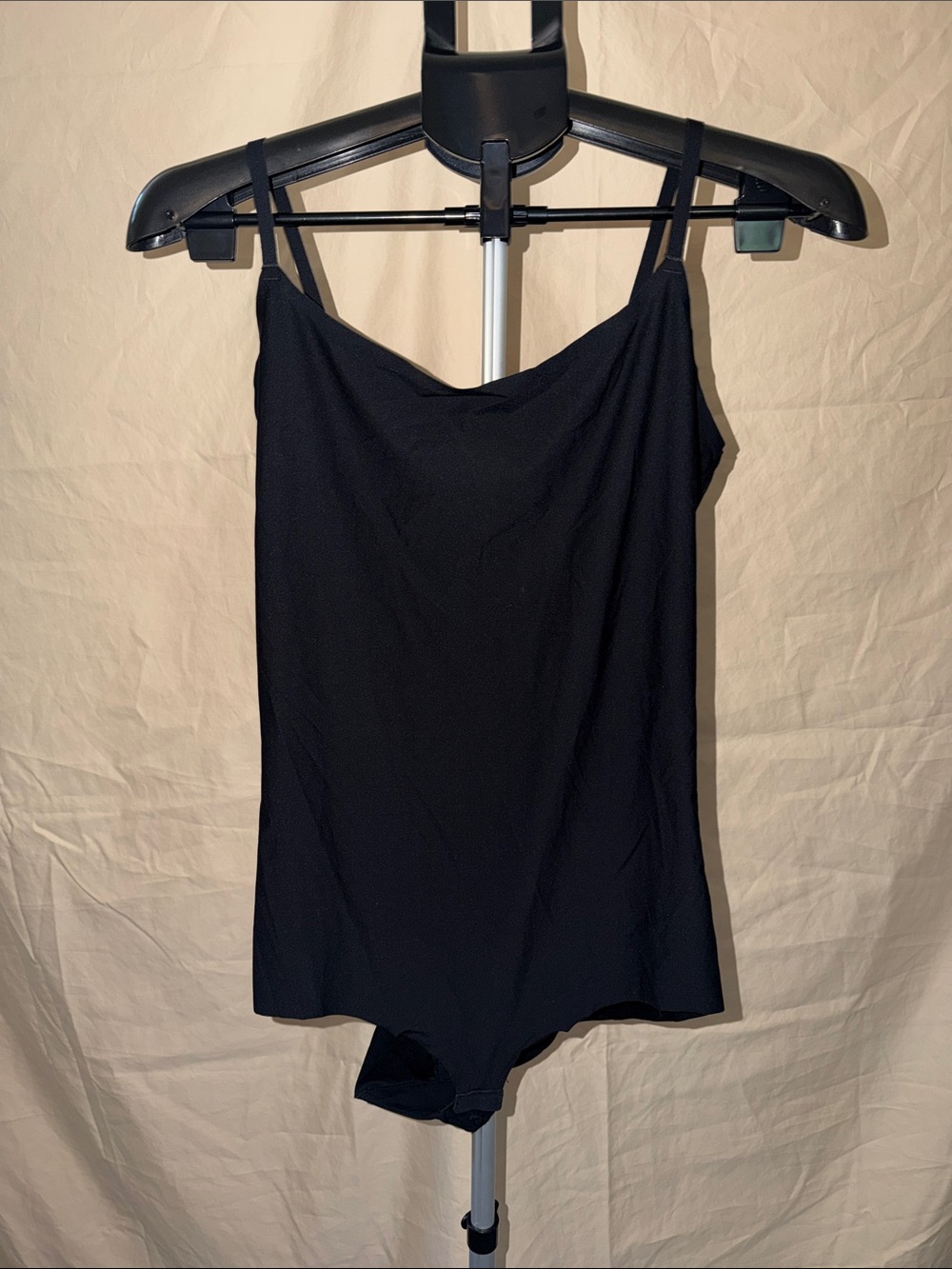 SPANX Black Seamless Shaping Cami Bodysuit with Thin Straps